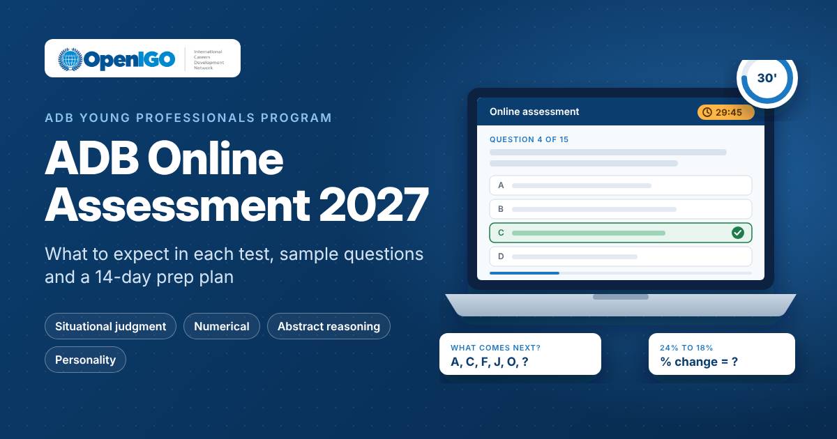 Asian Development Bank (ADB) Online Assessment 2027: Insights - OpenIGO